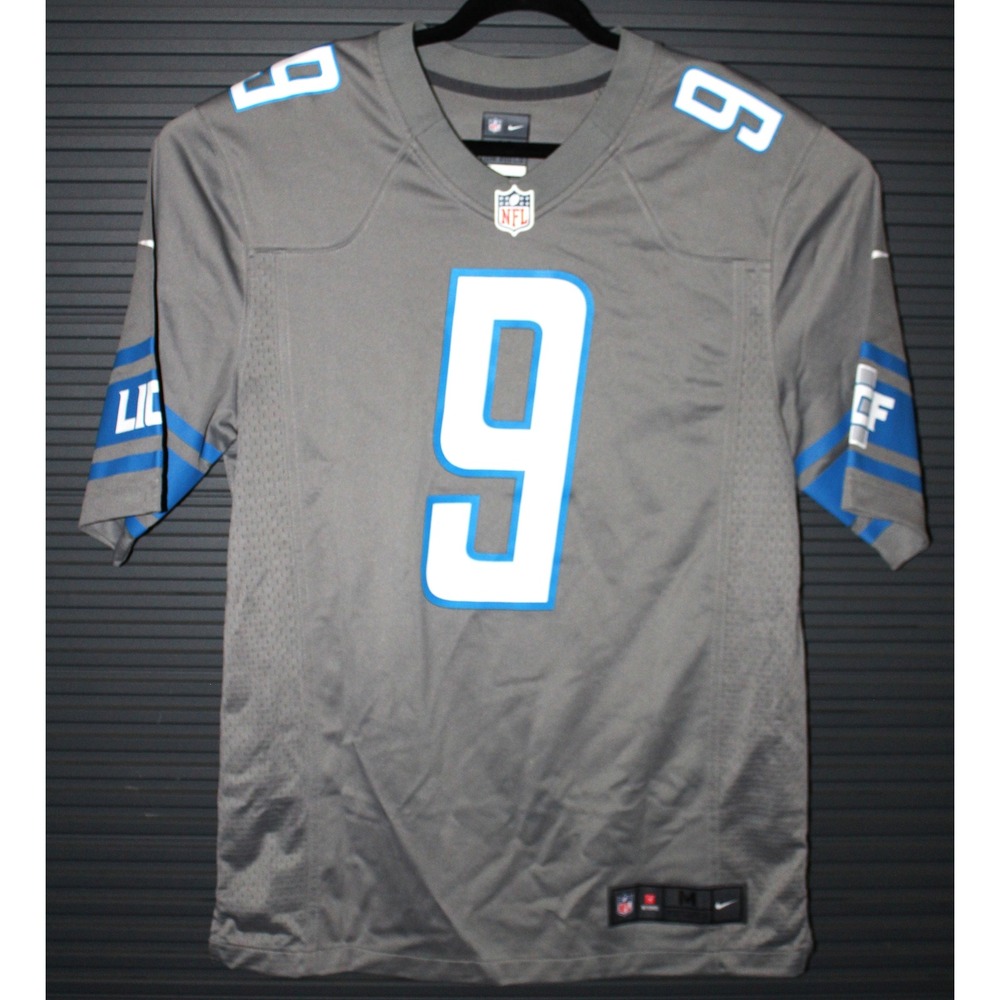 Nike Matthew Stafford Detroit Lions Jersey Mens M Gray On Field Football #9